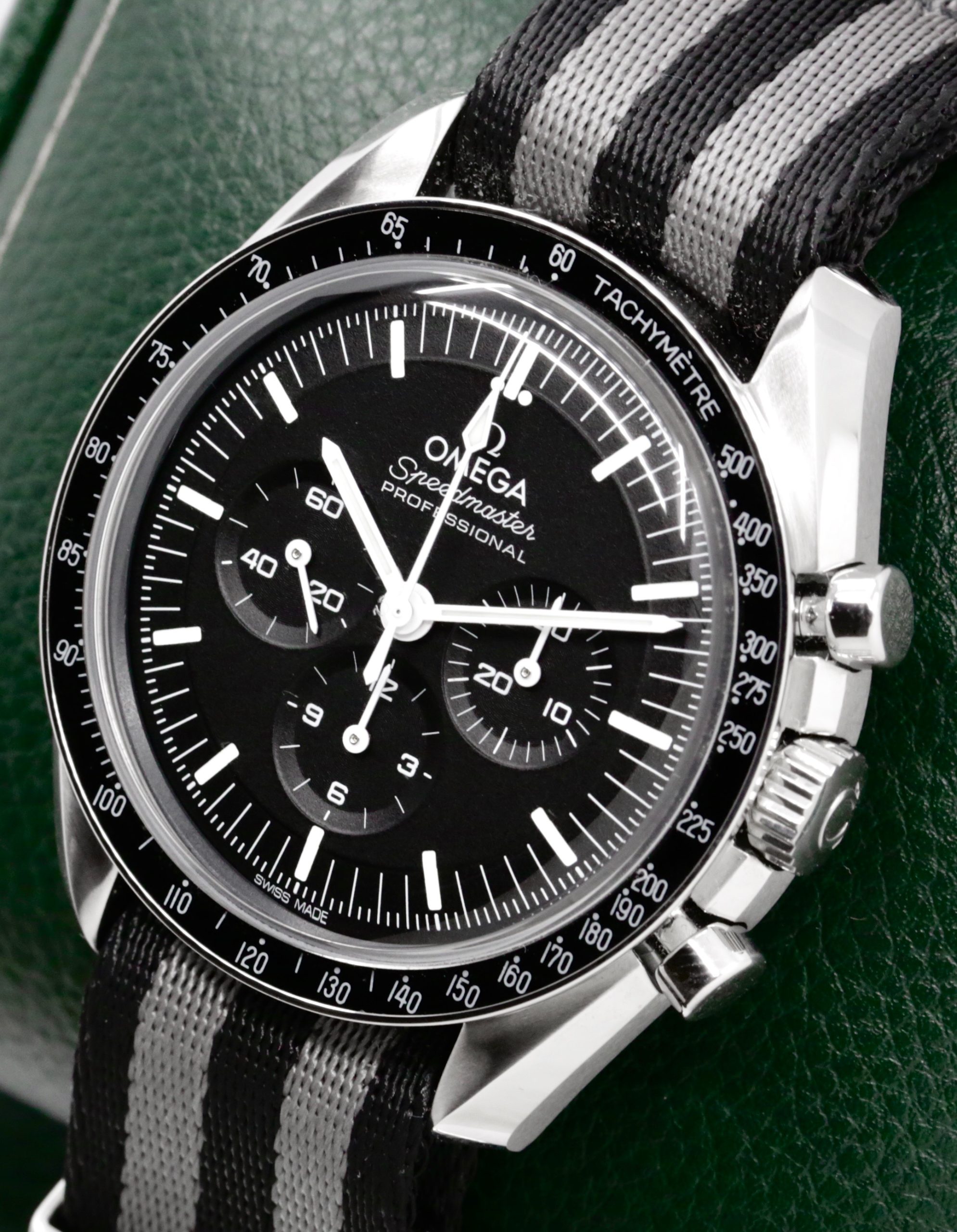 Omega Speedmaster Professional "Moonwatch", Hesalite Crystal, Stainless Steel Case, Black Index Dial, on Omega Nato Strap and with Stainless Omega Bracelet, Ref. 310.30.42.50.01.001, Circa: 2026, with Box, Papers, & Balance of 5 Year Omega Factory Warranty - $8,600 inc GST!! - Image 3