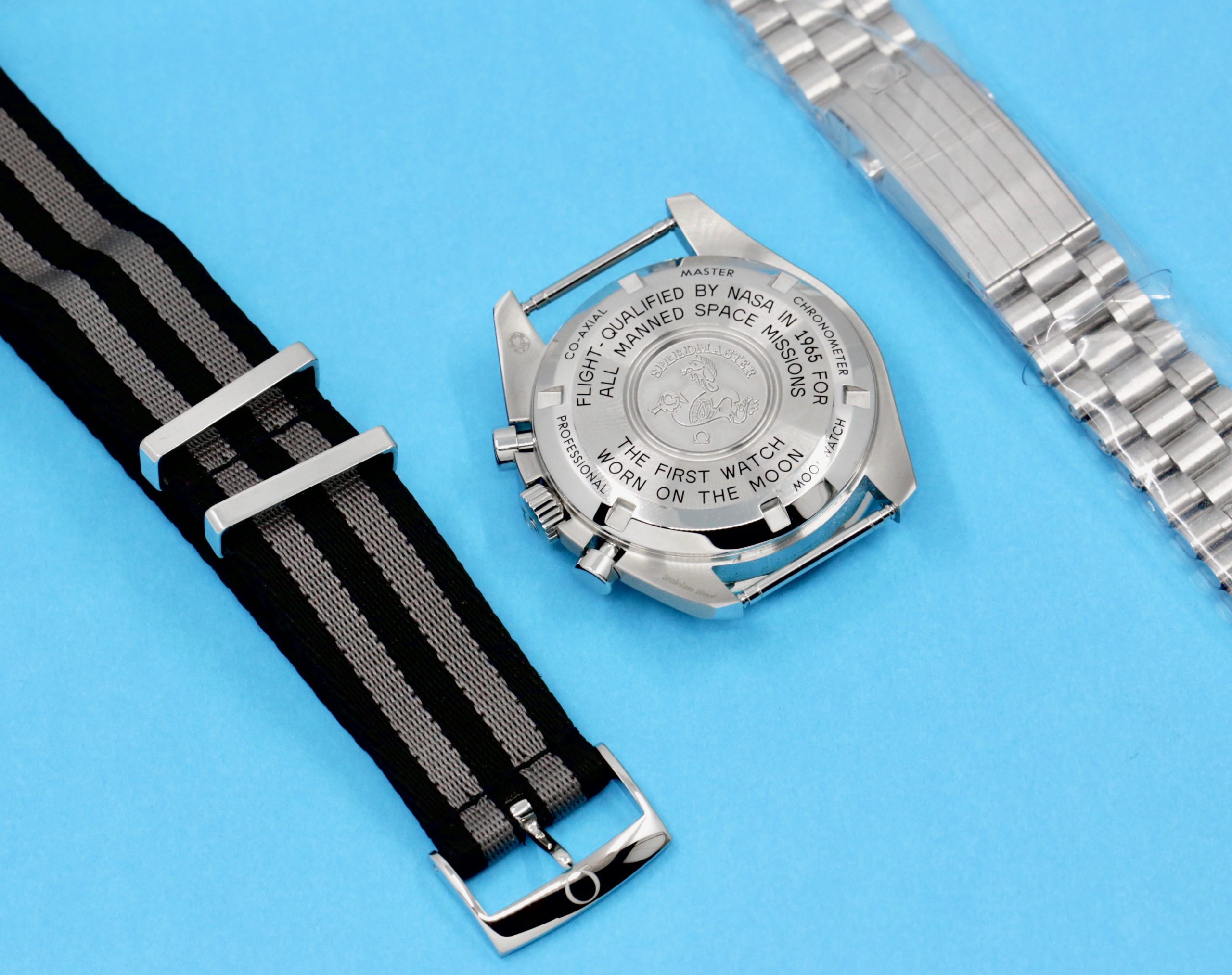 Omega Speedmaster Professional "Moonwatch", Hesalite Crystal, Stainless Steel Case, Black Index Dial, on Omega Nato Strap and with Stainless Omega Bracelet, Ref. 310.30.42.50.01.001, Circa: 2026, with Box, Papers, & Balance of 5 Year Omega Factory Warranty - $8,600 inc GST!! - Image 5