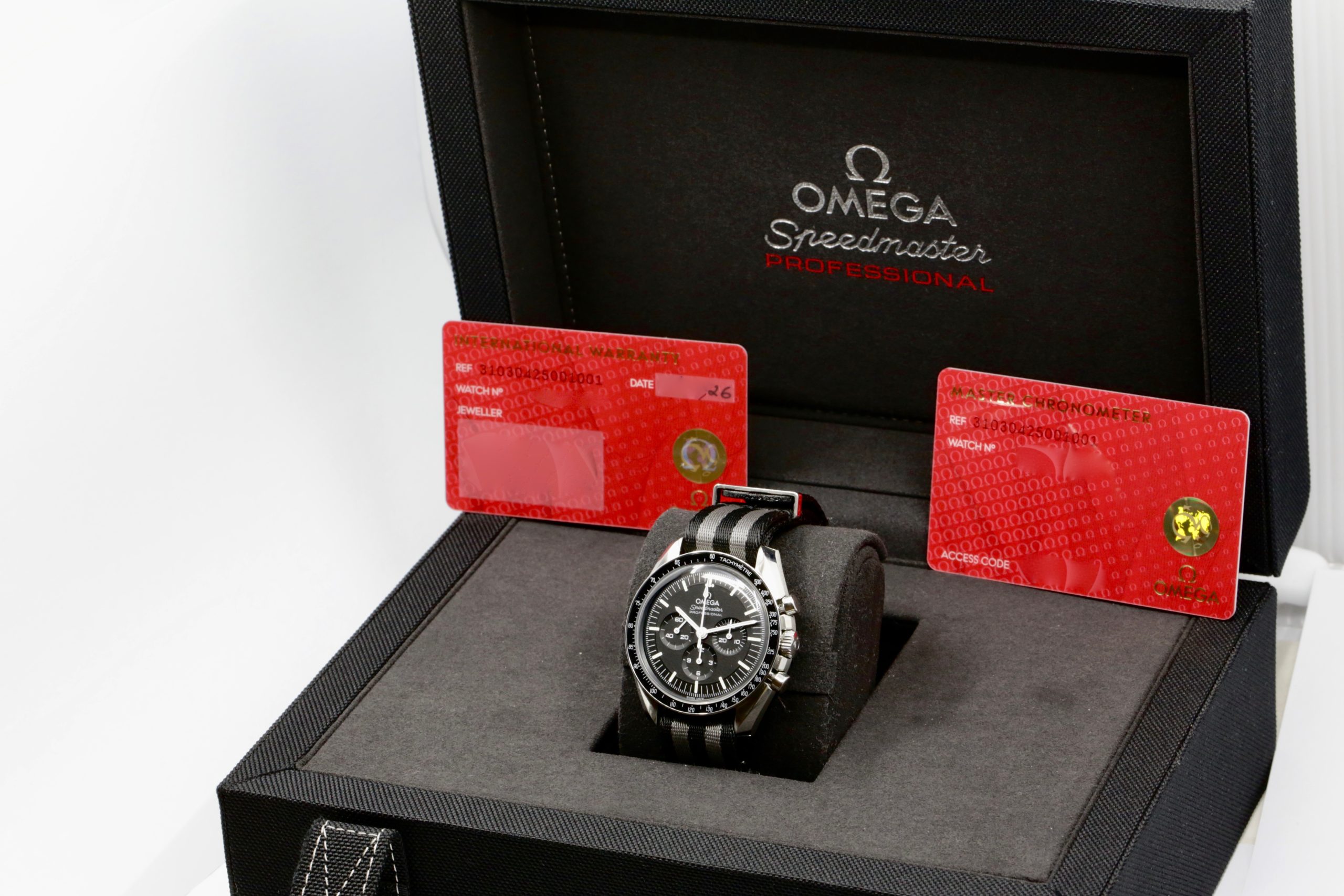 Omega Speedmaster Professional "Moonwatch", Hesalite Crystal, Stainless Steel Case, Black Index Dial, on Omega Nato Strap and with Stainless Omega Bracelet, Ref. 310.30.42.50.01.001, Circa: 2026, with Box, Papers, & Balance of 5 Year Omega Factory Warranty - $8,600 inc GST!! - Image 7