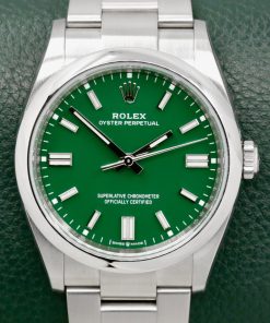 Rolex Oyster Perpetual 36, Stainless Steel, Green Index Dial, on Stainless Steel Rolex Oyster Bracelet, Ref. 126000, Circa: 2023, Complete with Box, Books, Green & White Swing Tags, Rolex Warranty Card & Balance of 5 Year Rolex Factory Warranty