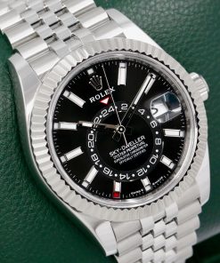 Rolex Sky-Dweller, in Stainless Steel with 18ct White Gold Bezel, Black Index Dial, on a Rolex Oystersteel Jubilee Bracelet, Ref. 336934, Circa: 2025, Complete with Box, Books, Rolex Warranty Card & Balance of 5 Year Rolex Factory Warranty