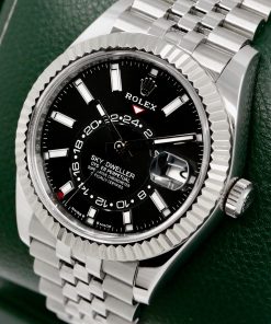 Alternative view of Rolex Sky-Dweller, in Stainless Steel with 18ct White Gold Bezel, Black Index Dial, on a Rolex Oystersteel Jubilee Bracelet, Ref. 336934, Circa: 2025, Complete with Box, Books, Rolex Warranty Card & Balance of 5 Year Rolex Factory Warranty
