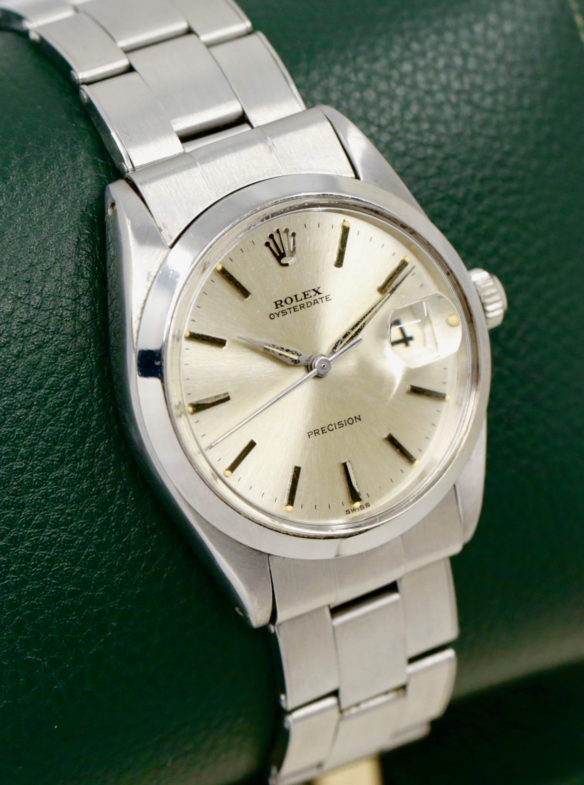 Vintage Rolex OysterDate Precision, 34mm, Stainless Steel, Original Silver Index Dial with Original Sword Hands, on Stainless Steel Riveted Rolex Bracelet, Ref. 6694, Circa: 1964 - Image 2