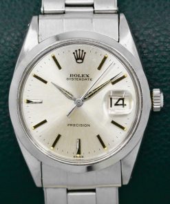 Vintage Rolex OysterDate Precision, 34mm, Stainless Steel, Original Silver Index Dial with Original Sword Hands, on Stainless Steel Riveted Rolex Bracelet, Ref. 6694, Circa: 1964