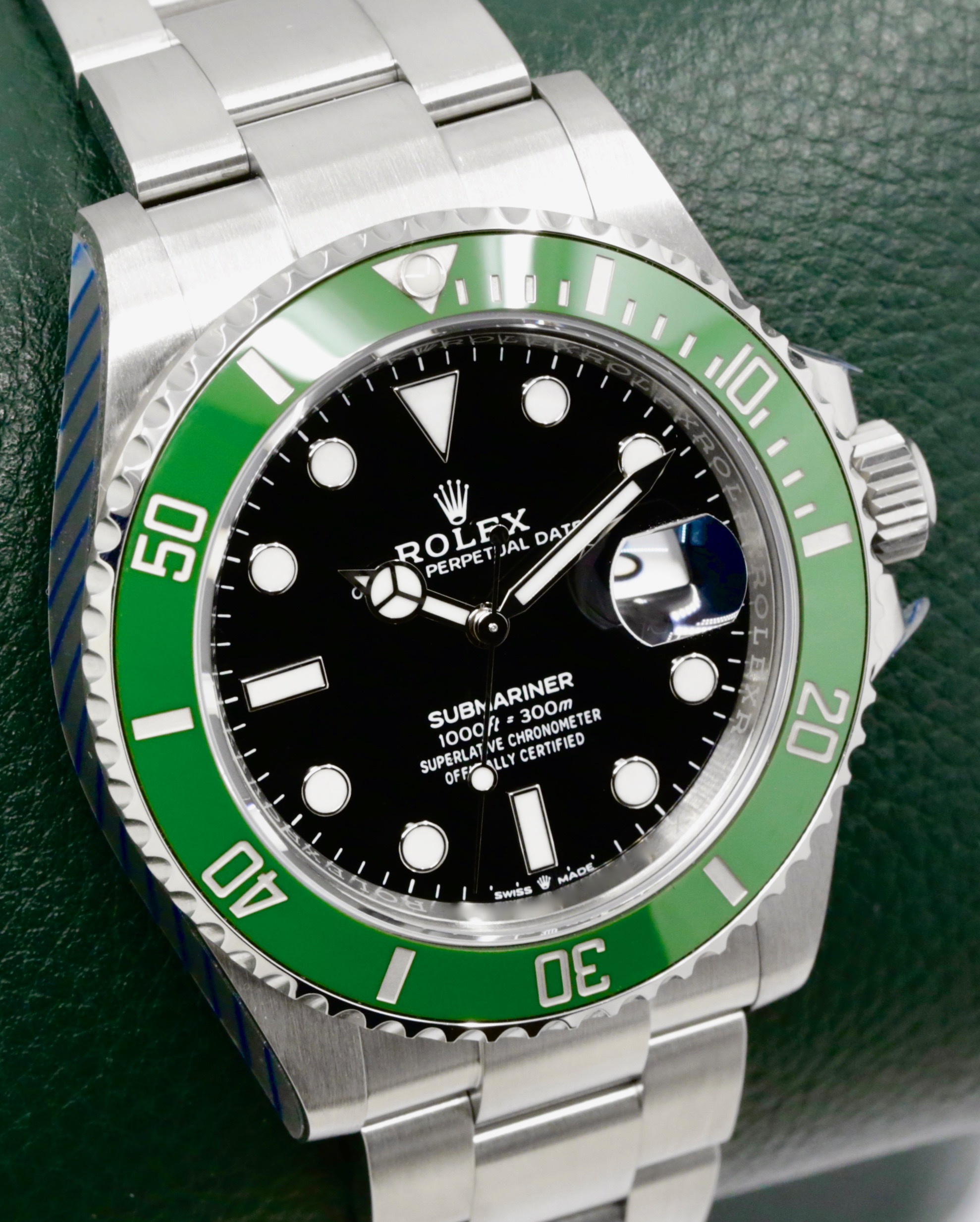 Rolex Submariner Date "Starbucks" in Stainless Steel, Green Ceramic Bezel, Black Index Dial, on a Rolex OysterSteel Bracelet, Ref. 126610LV, Year: 2024, with Box, Books, Rolex Warranty Card & Balance of 5 Year Rolex Factory Warranty - Image 3