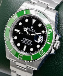 Alternative view of Rolex Submariner Date "Starbucks" in Stainless Steel, Green Ceramic Bezel, Black Index Dial, on a Rolex OysterSteel Bracelet, Ref. 126610LV, Year: 2024, with Box, Books, Rolex Warranty Card & Balance of 5 Year Rolex Factory Warranty