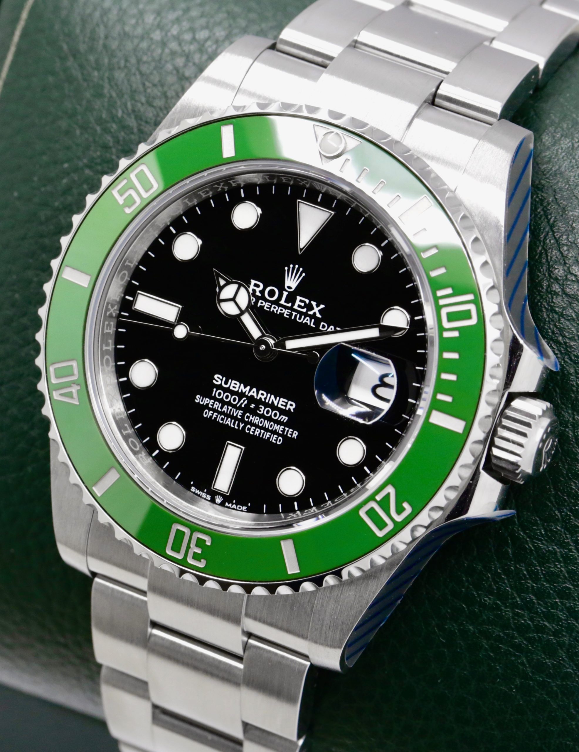 Rolex Submariner Date "Starbucks" in Stainless Steel, Green Ceramic Bezel, Black Index Dial, on a Rolex OysterSteel Bracelet, Ref. 126610LV, Year: 2024, with Box, Books, Rolex Warranty Card & Balance of 5 Year Rolex Factory Warranty - Image 2