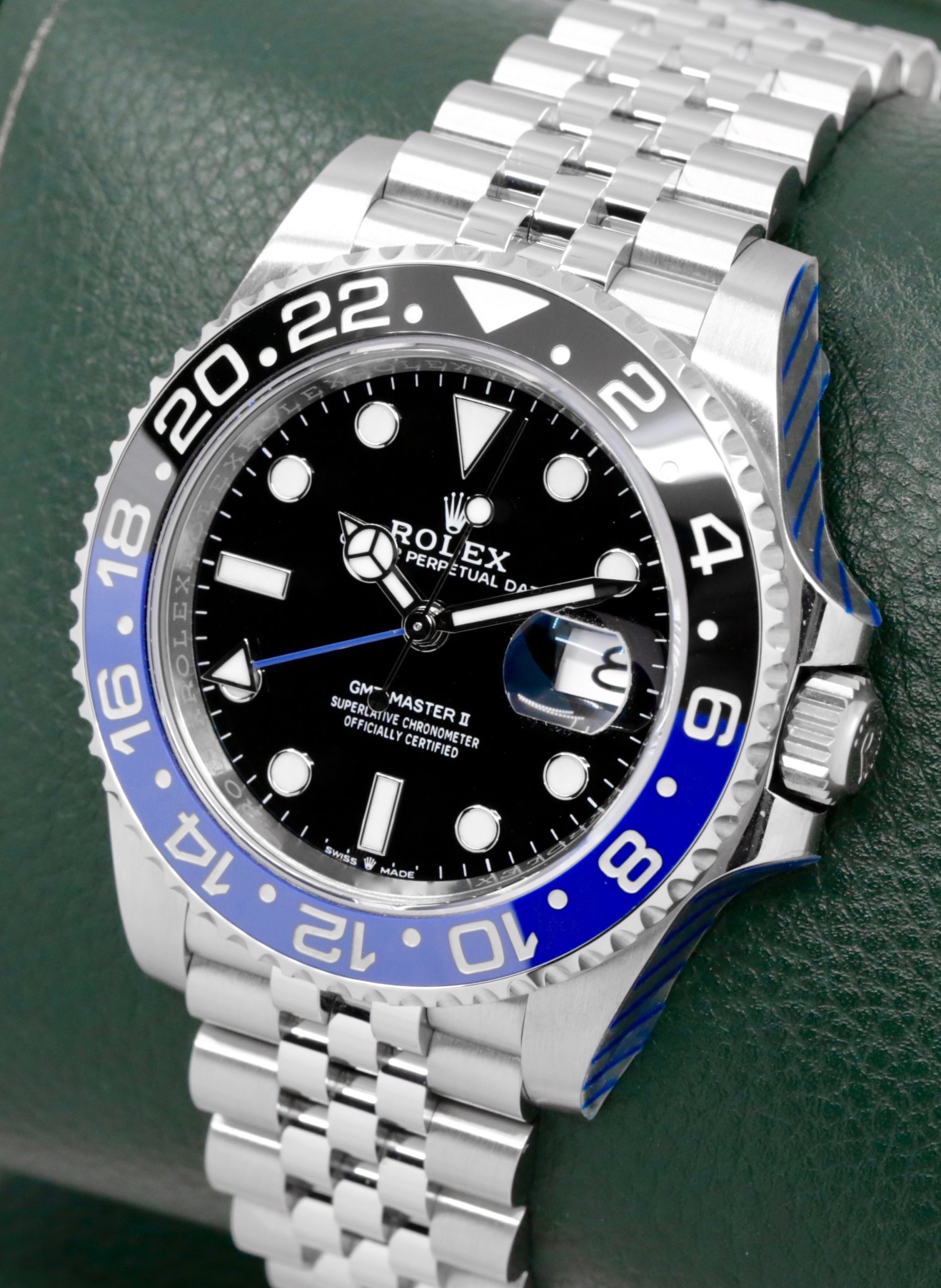 Rolex GMT-Master II “Batgirl”, Stainless Steel, Black & Blue Ceramic Bezel, Black Dial, on Stainless Steel Rolex Jubilee Bracelet, Ref. 126710BLNR, Year: 2023, Complete with Box, Books, Green & White Swing Tags, Rolex Warranty Card and Balance of 5 Year Factory Warranty - Image 3