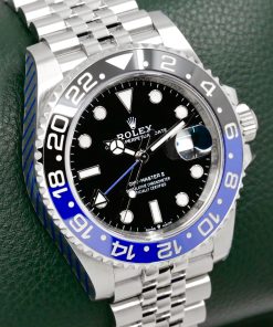 Alternative view of Rolex GMT-Master II “Batgirl”, Stainless Steel, Black & Blue Ceramic Bezel, Black Dial, on Stainless Steel Rolex Jubilee Bracelet, Ref. 126710BLNR, Year: 2023, Complete with Box, Books, Green & White Swing Tags, Rolex Warranty Card and Balance of 5 Year Factory Warranty