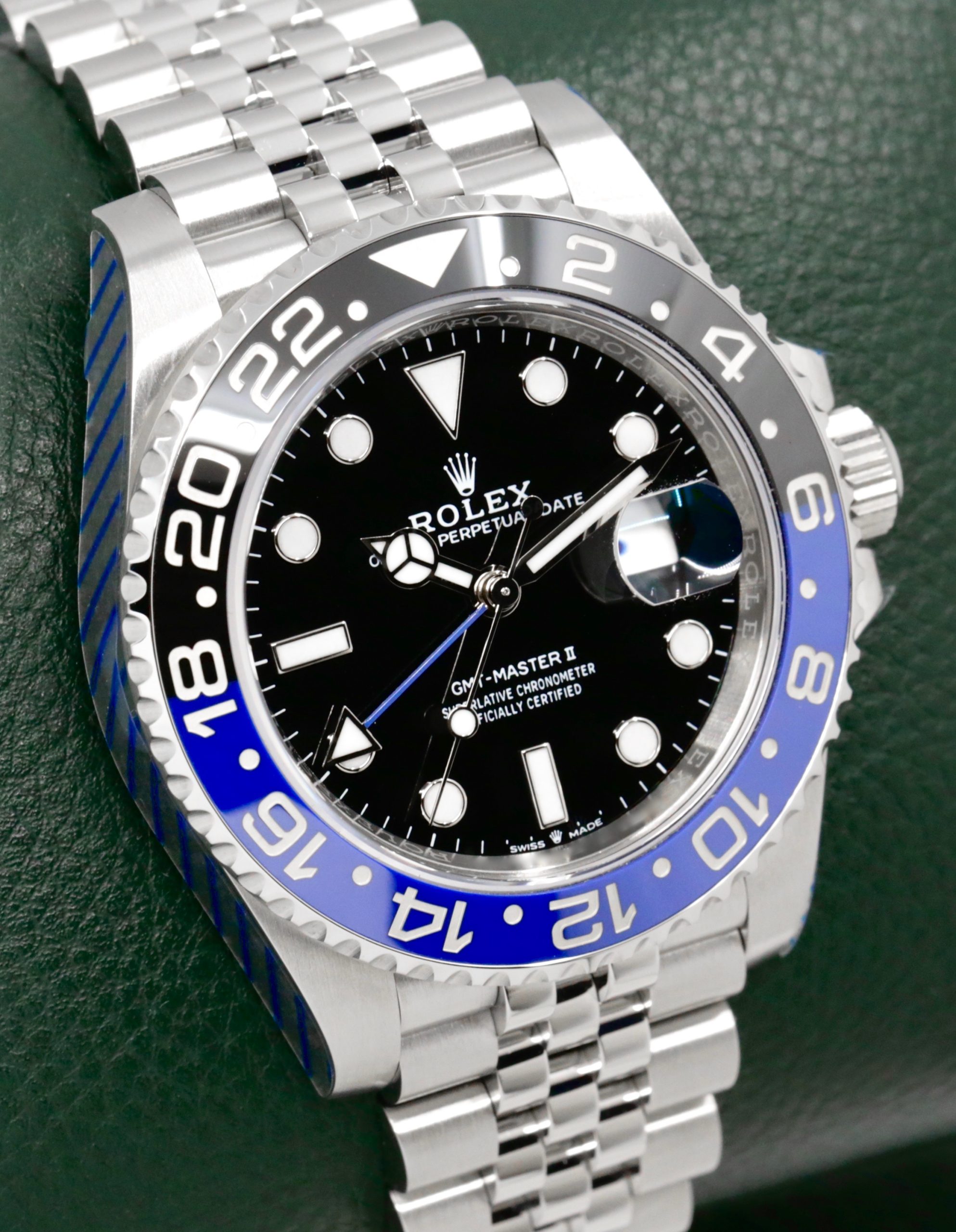 Rolex GMT-Master II “Batgirl”, Stainless Steel, Black & Blue Ceramic Bezel, Black Dial, on Stainless Steel Rolex Jubilee Bracelet, Ref. 126710BLNR, Year: 2023, Complete with Box, Books, Green & White Swing Tags, Rolex Warranty Card and Balance of 5 Year Factory Warranty - Image 2