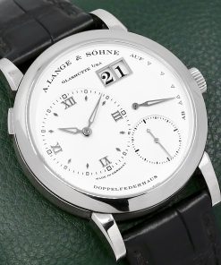 Alternative view of A. Lange & Söhne Lange 1, in 18ct White Gold, 38.5mm, Argenté Dial, on Black A. Lange & Söhne Alligator Strap with 18ct White Gold Lange Tang Buckle, Ref. 101.039, Year: 2014, with Box & Papers