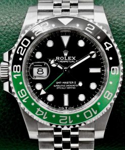 Rolex GMT-Master II "Sprite", Stainless Steel, Green & Black Ceramic Bezel, Black Index Dial, on Stainless Steel Rolex Jubilee Bracelet, Ref 126720VTNR, Year: 2024, with Box, Books, Rolex Warranty Card & Balance of 5 Year Rolex Factory Warranty